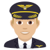 👨🏼‍✈️ man pilot: medium-light skin tone display on JoyPixels